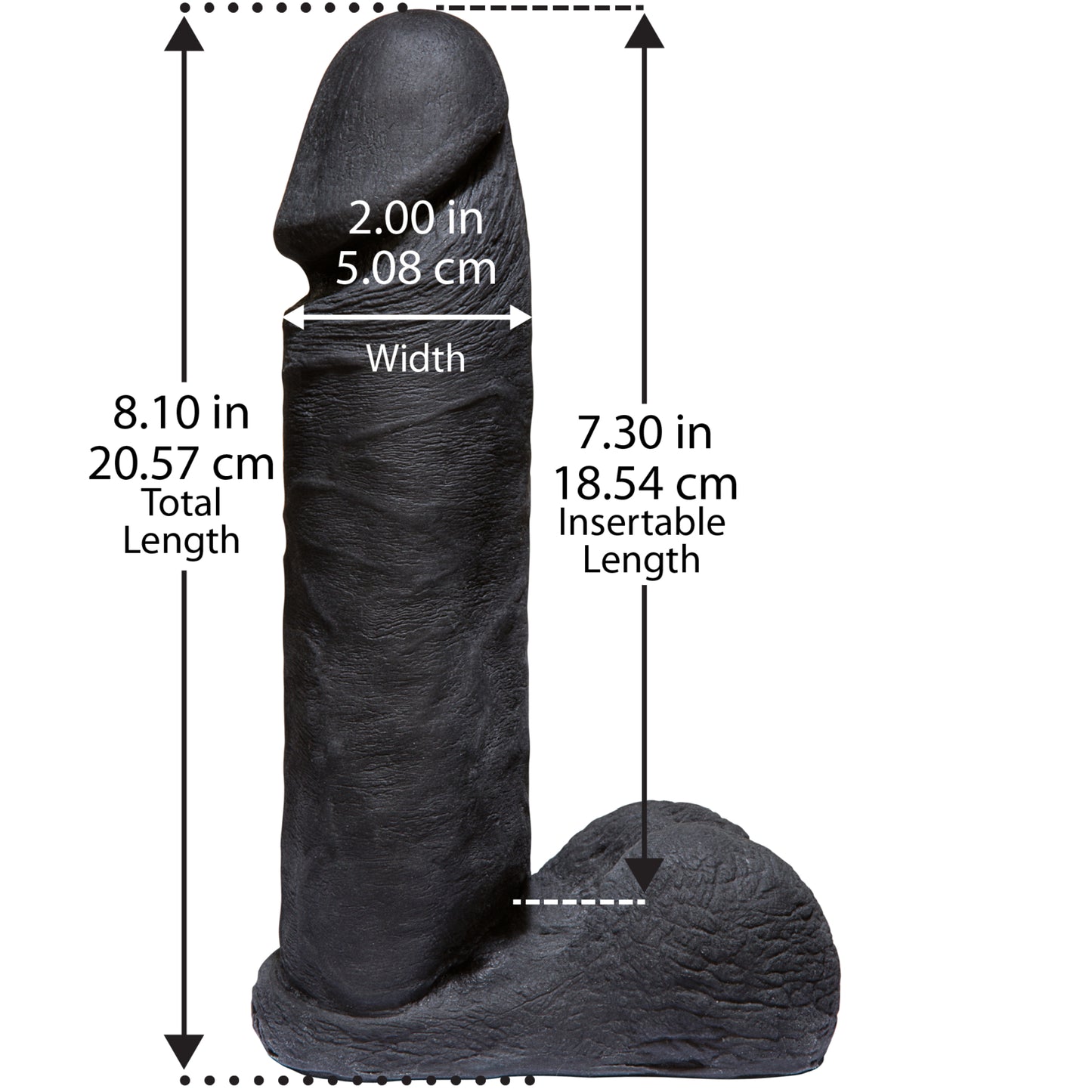 Doc Johnson Realistic UR3 Vac-U-Lock 8 inch Black Cock