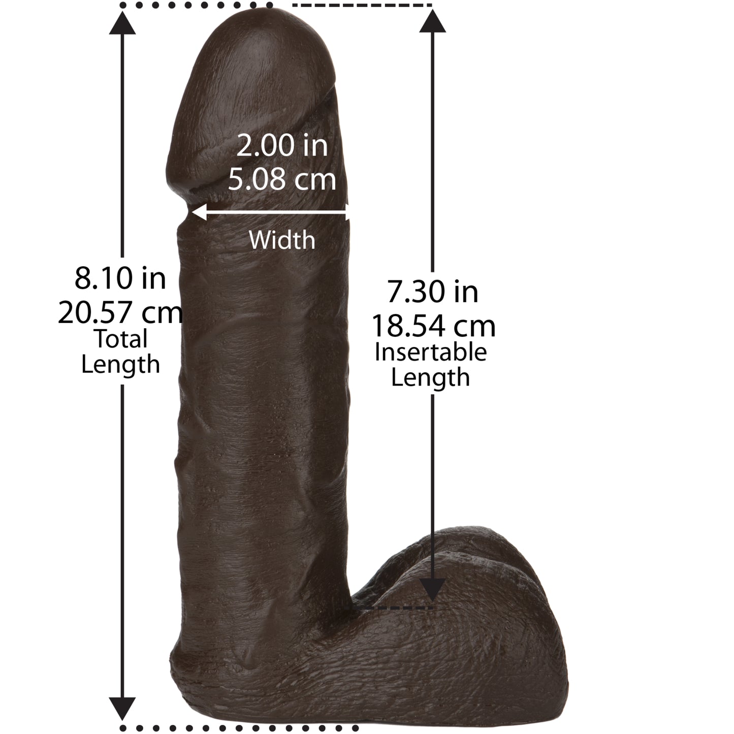 Doc Johnson - Vac-U-Lock - 8 inch Realistic FirmSkyn Cock - Chocolate