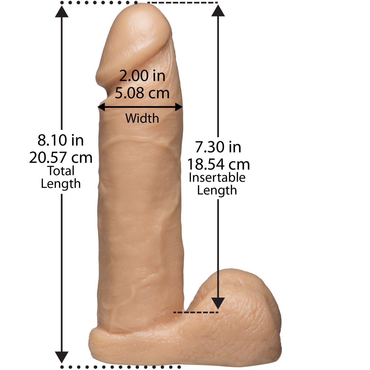 Doc Johnson - Vac-U-Lock - 8 inch Realistic FirmSkyn Cock - Vanilla