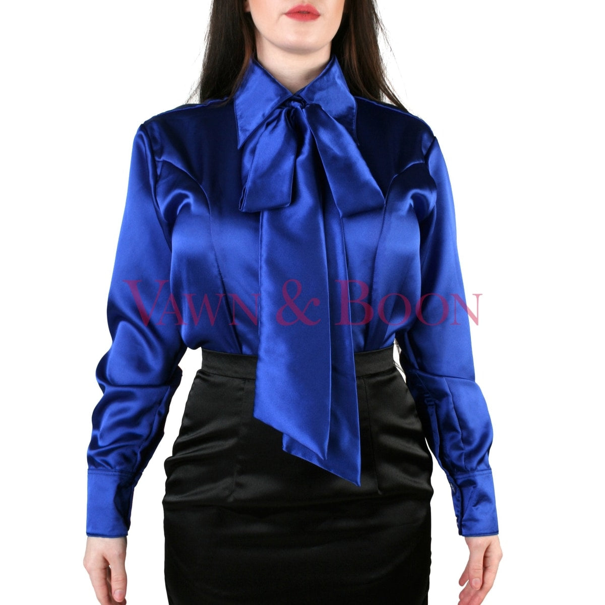 Vawn-and-Boon-blue-satin-crossdresser-blouse