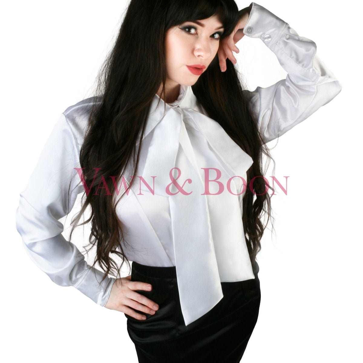 Vawn-and-Boon-white-satin-crossdresser-blouse
