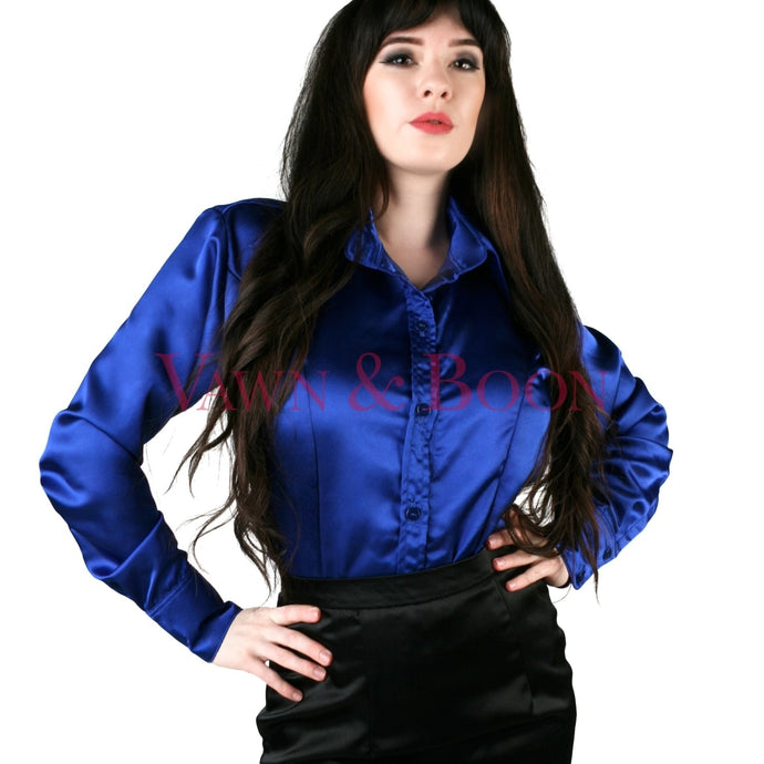 Vawn-and-Boon-blue-satin-crossdresser-blouse