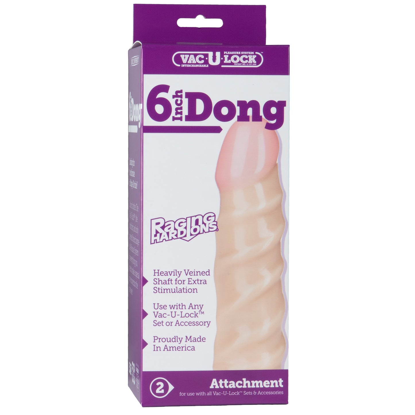 Doc Johnson Vac-U-Lock 6 inch Raging Hard On